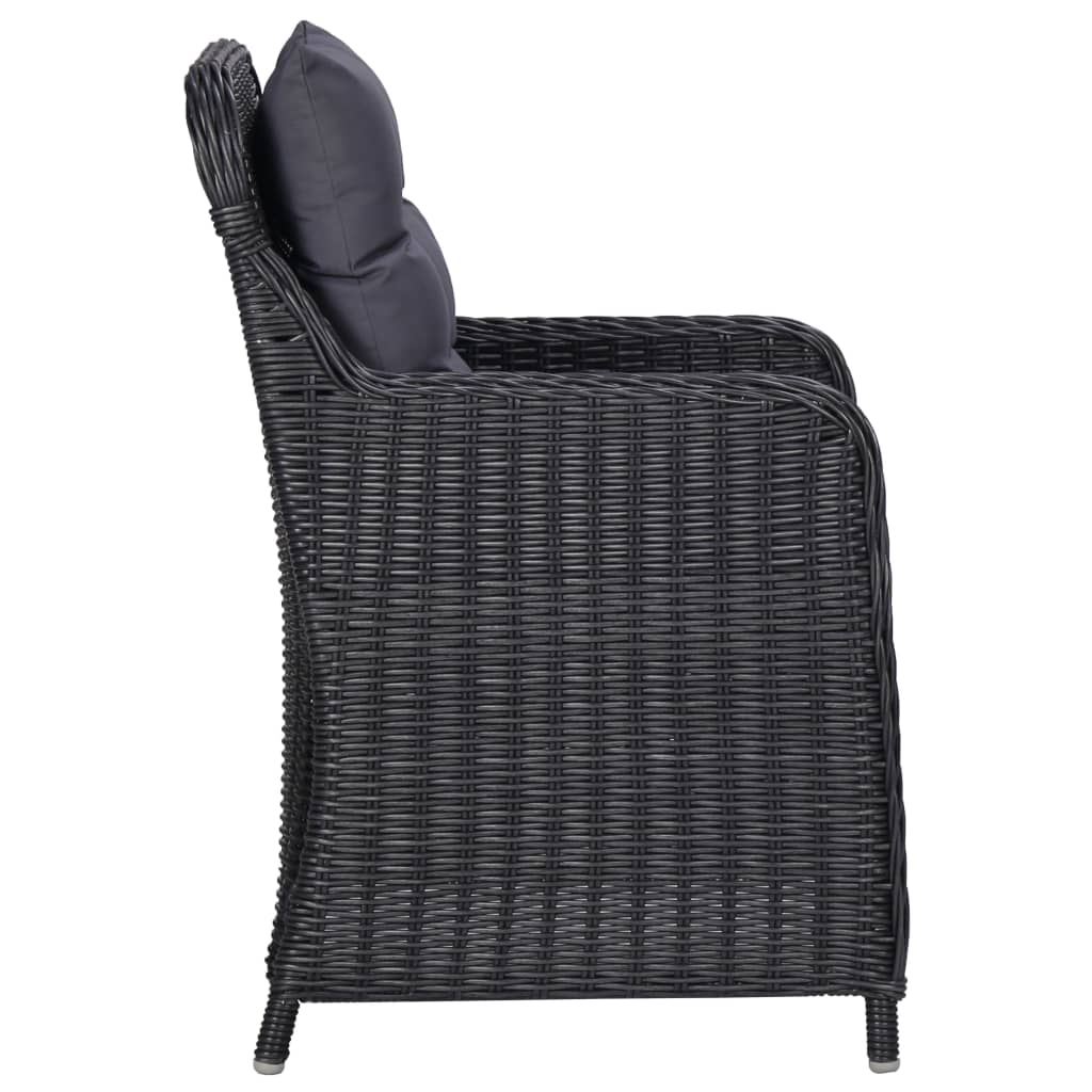 Havestole Med Hynder 2 Stk. Polyrattan - Billede 4
