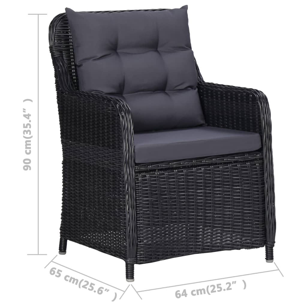 Havestole Med Hynder 2 Stk. Polyrattan - Billede 8