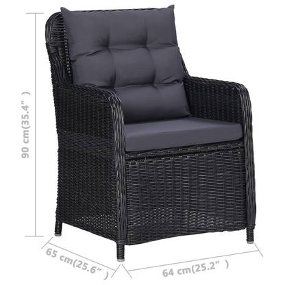 Havestole Med Hynder 2 Stk. Polyrattan - Billede 8
