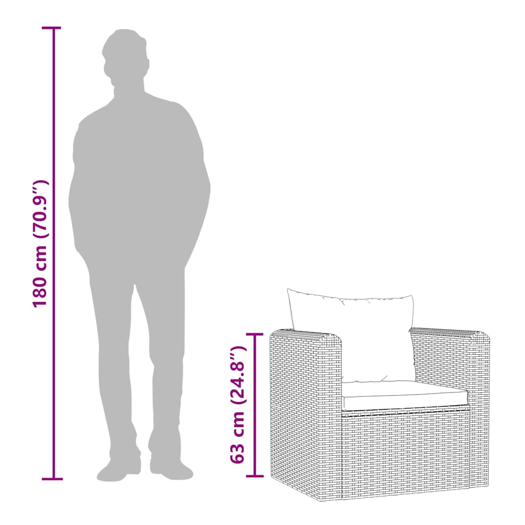 Haveloungesæt Med Hynder Polyrattan