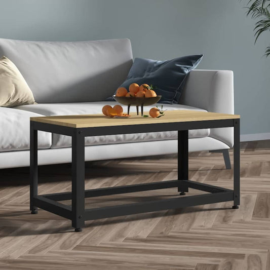 Sofabord 90X45X45 Cm Mdf Og Jern Og Sort