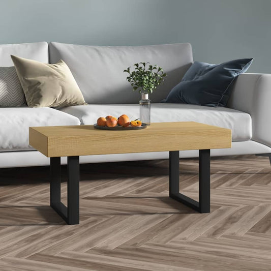 Sofabord 90X45X40 Cm Mdf Og Jern Og Sort