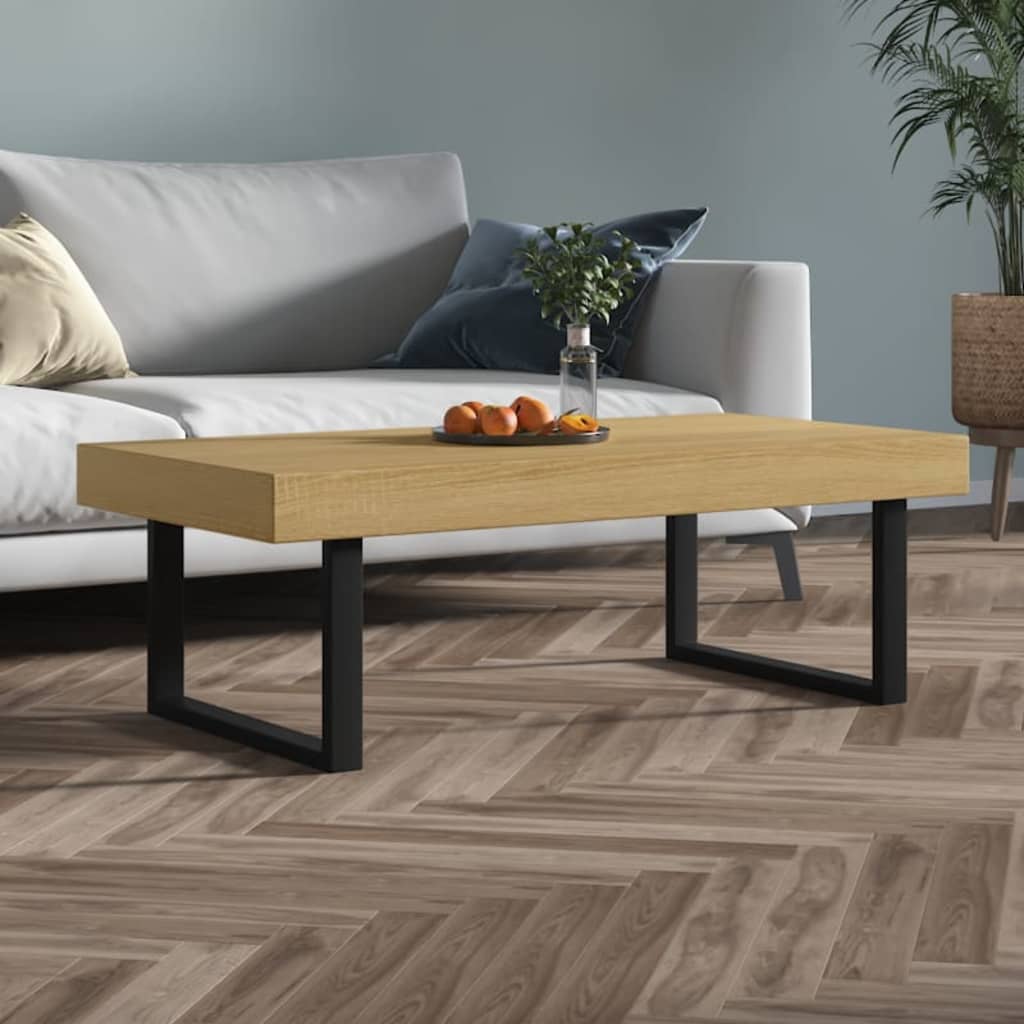 Sofabord 120X60X40 Cm Mdf Og Jern Og Sort