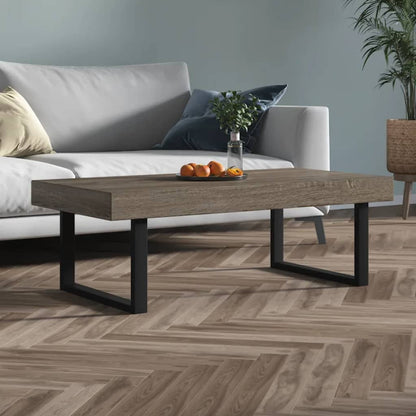 Sofabord 120X60X40 Cm Mdf Og Jern Og Sort