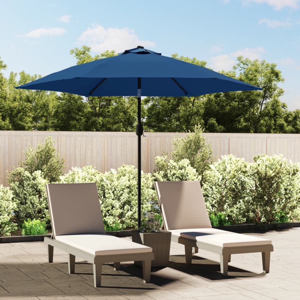 Parasol M. Led-Lys + Stålstang 300 Cm