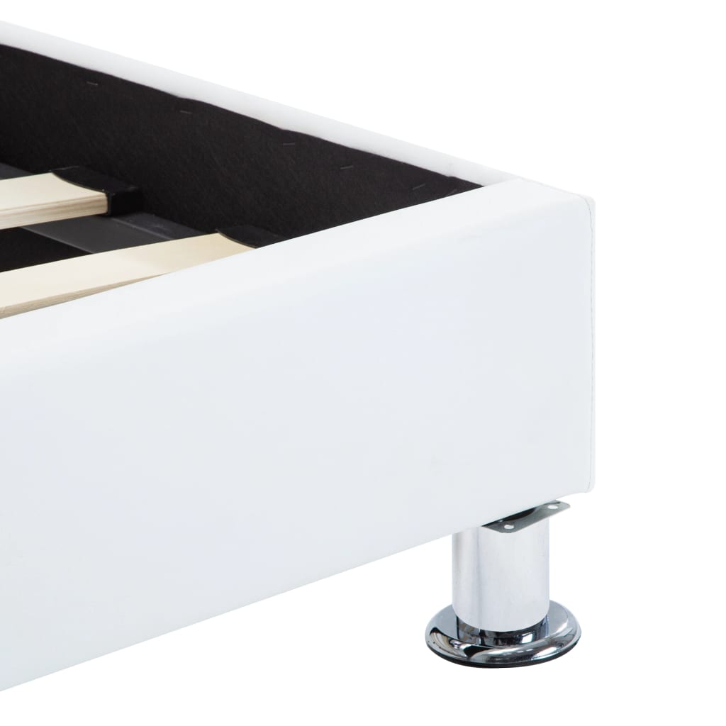 Sengestel Med Led 100X200 Cm Kunstlæder Hvid