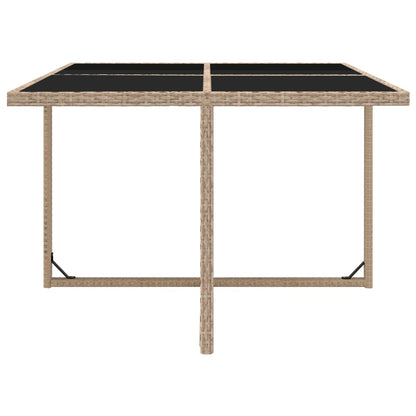 Udendørs Spisebordssæt 5 Dele Med Hynder Polyrattan Beige - Billede 6