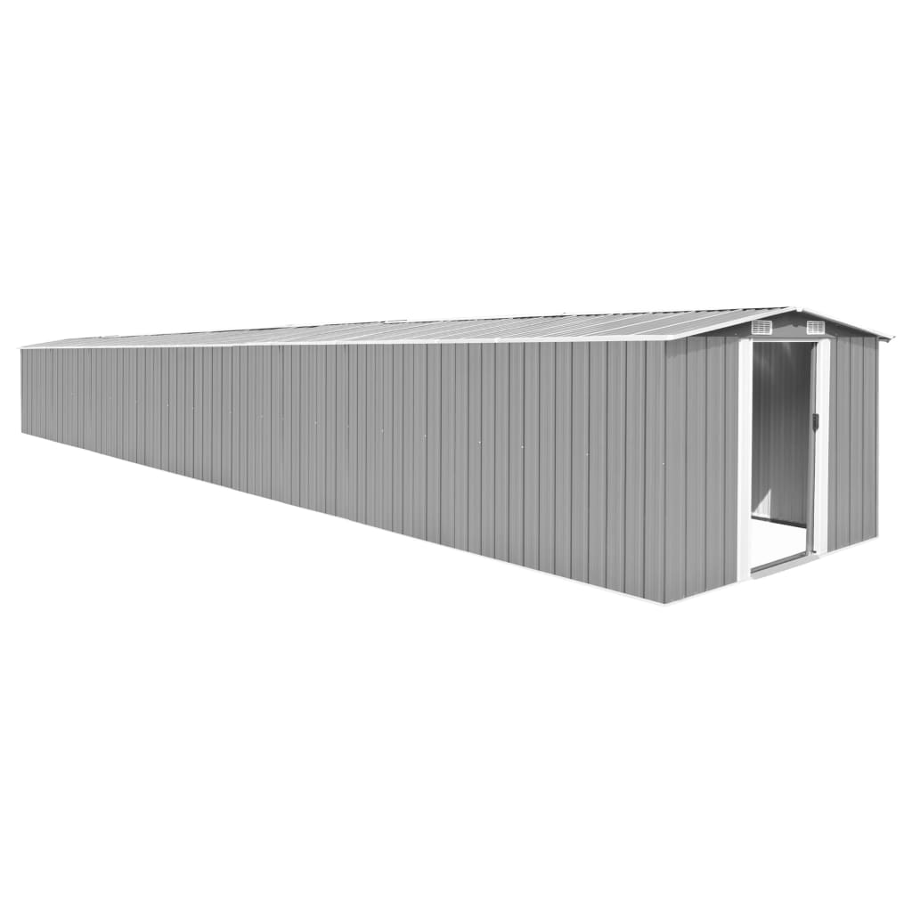 Haveskur 257X990X181 Cm Galvaniseret Stål Grå