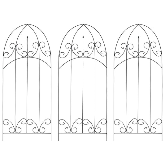 Plantestativer 3 Stk. 40X100 Cm Jern Sort