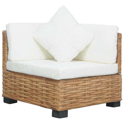 Hjørnesofa Med Hynder Naturlig Rattan