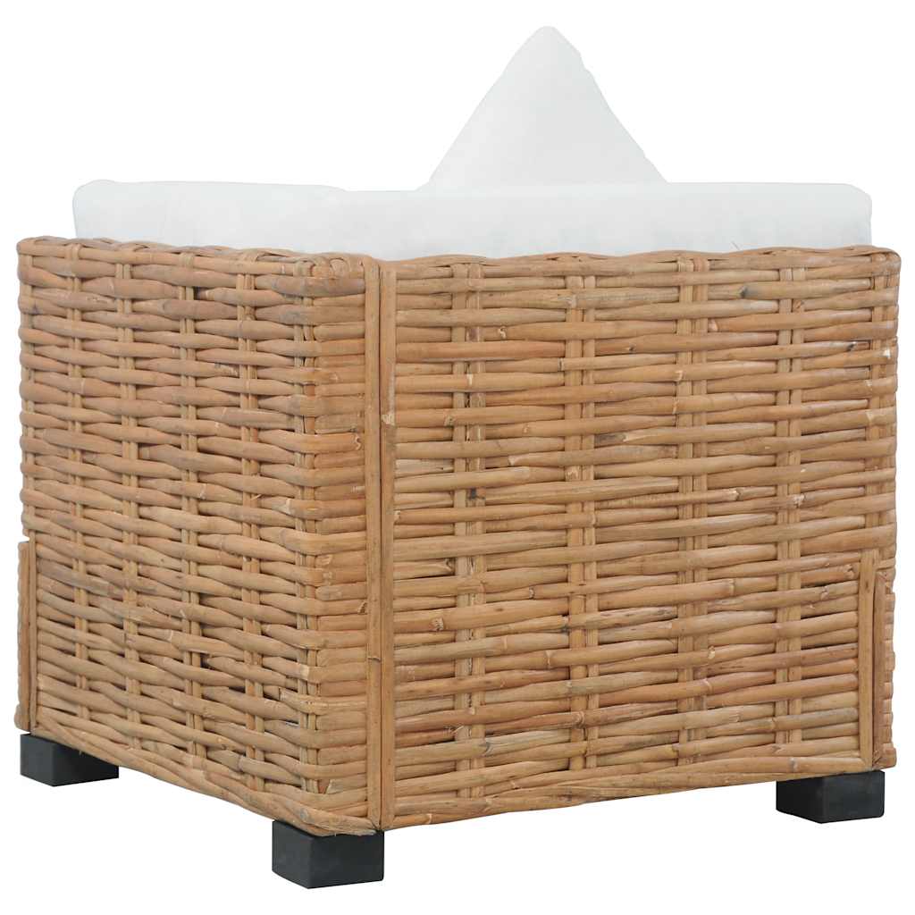 Hjørnesofa Med Hynder Naturlig Rattan