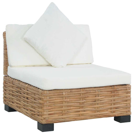 Sofa Uden Armlæn Med Hynder Naturlig Rattan - Hovedbillede