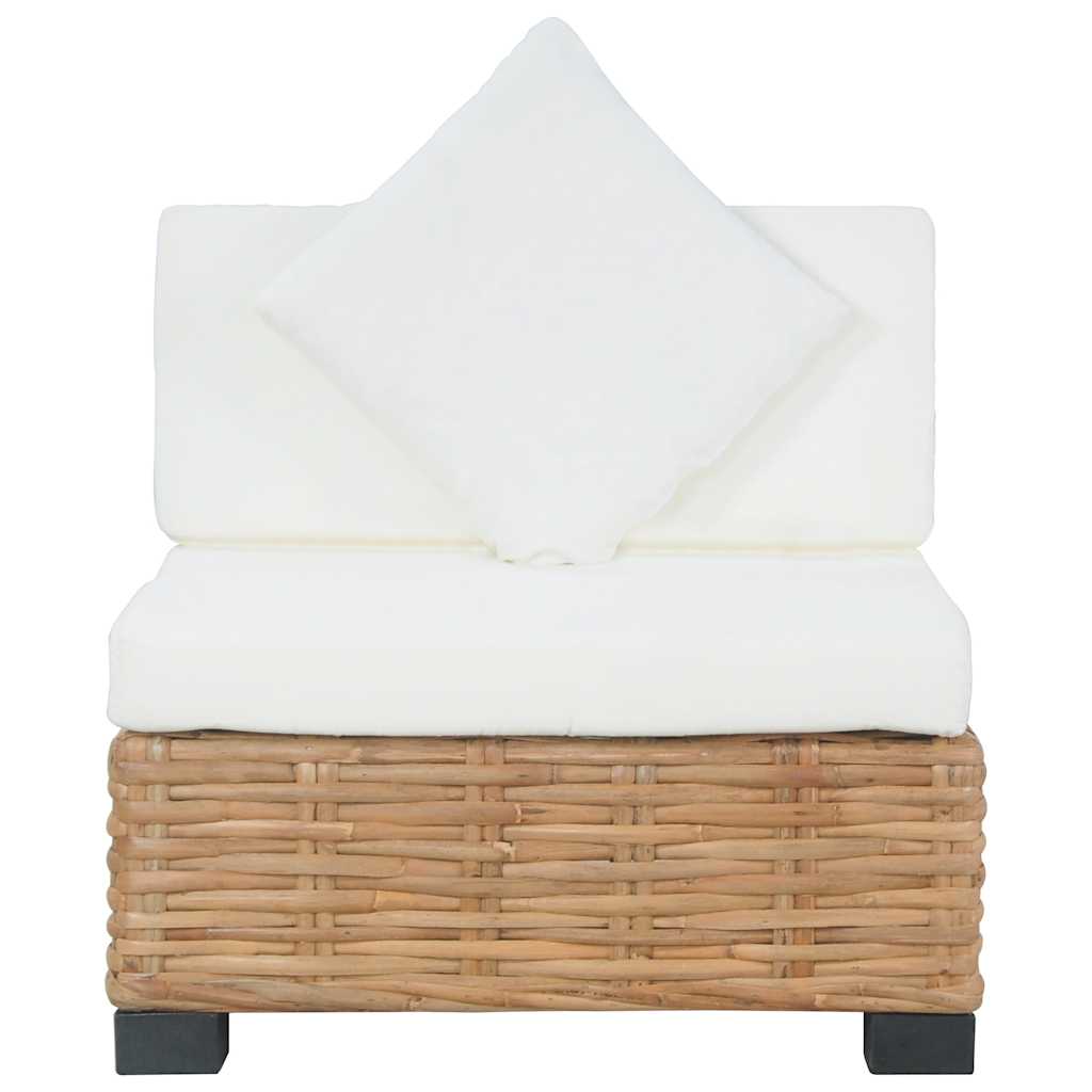 Sofa Uden Armlæn Med Hynder Naturlig Rattan