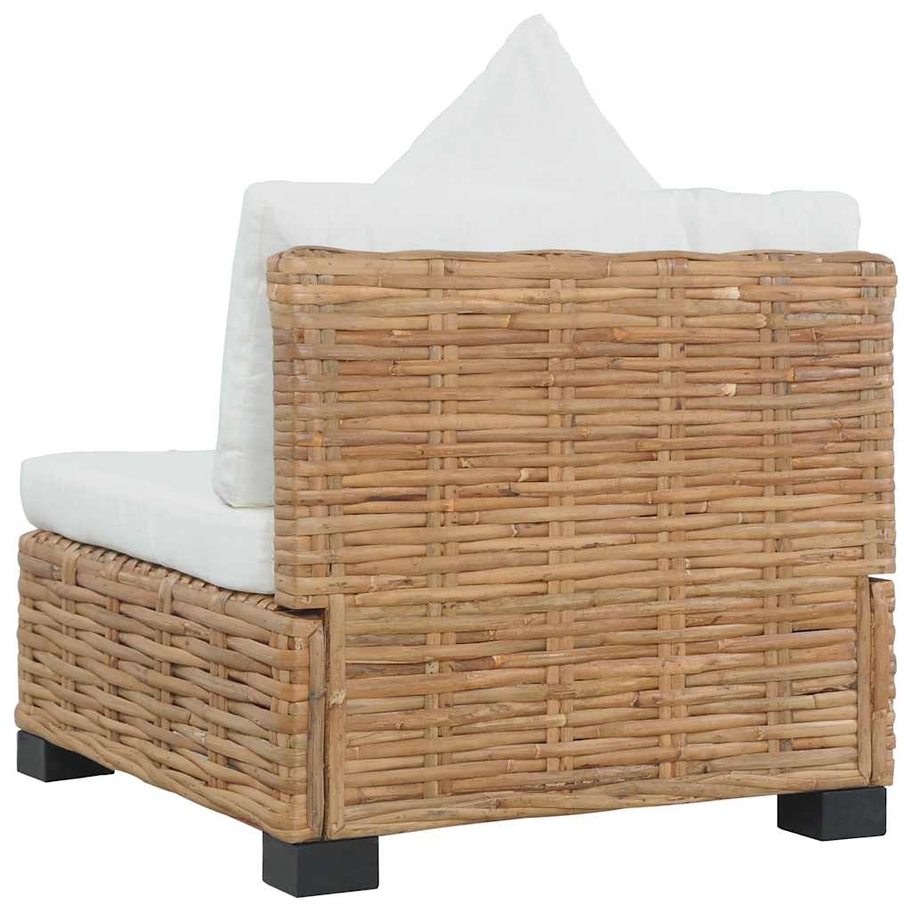 Sofa Uden Armlæn Med Hynder Naturlig Rattan