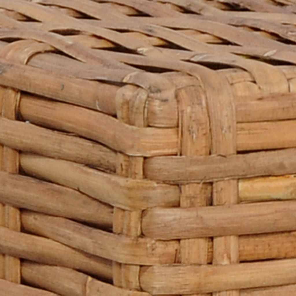Fodskammel Med Hynde Naturlig Rattan