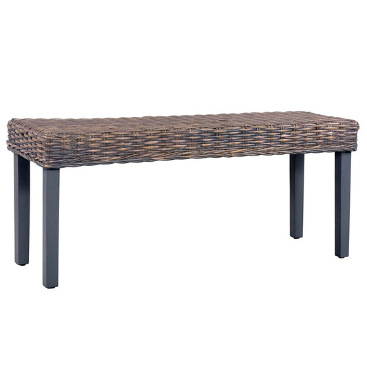 Bænk 110 Cm Naturlig Kubu-Rattan Massivt Mangotræ