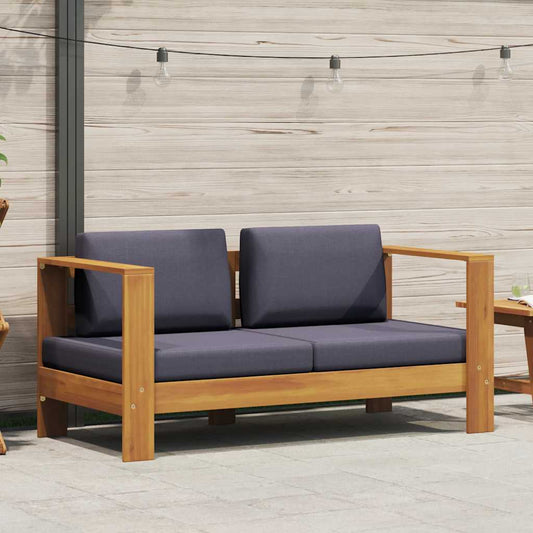 Havesofa Med Hynder 140 Cm Massivt Akacietræ Grå - Hovedbillede