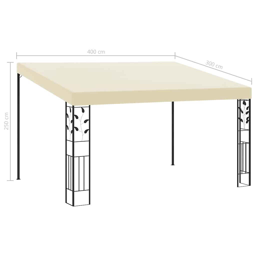 Vægmonteret Pavillon 4x3x2,5 M Cremefarvet - Billede 6