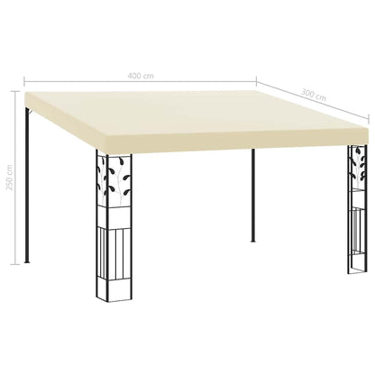 Vægmonteret Pavillon 4x3x2,5 M Cremefarvet - Billede 6