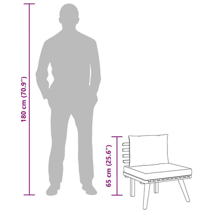 Havesofa Midtermodul Med Hynder Massivt Akacietræ
