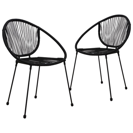 Havestole 2 Stk. Polyrattan Sort
