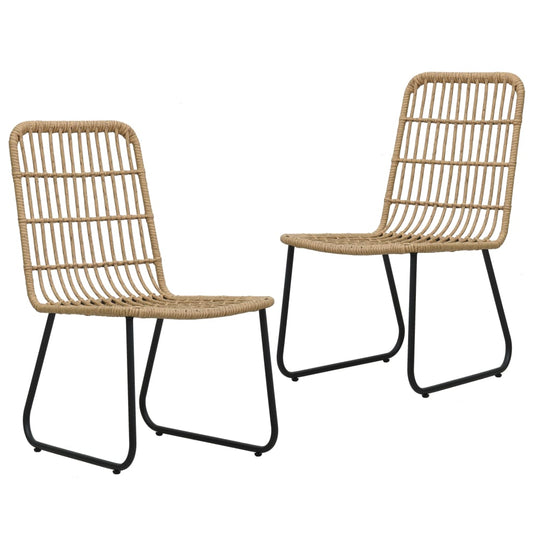 Havestole 2 Stk. Polyrattan Egetræsfarve
