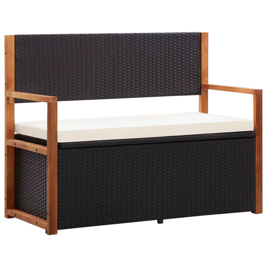 Havebænk 115 Cm Polyrattan Og Massivt Akacietræ