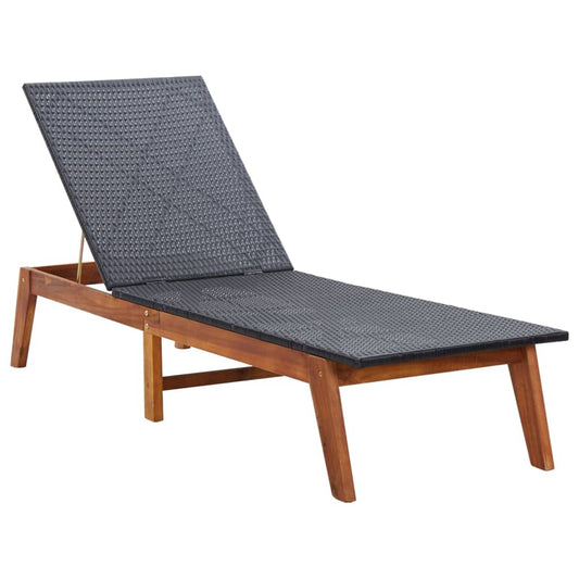 Liggestol Polyrattan Og Massivt Akacietræ