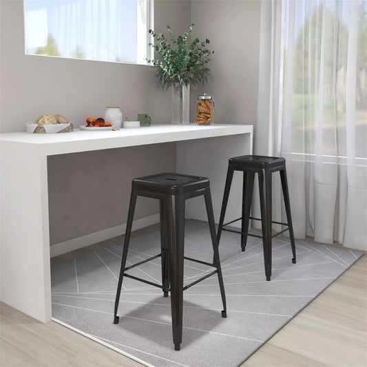 Barstole 2 Stk. Stabelbare Metal