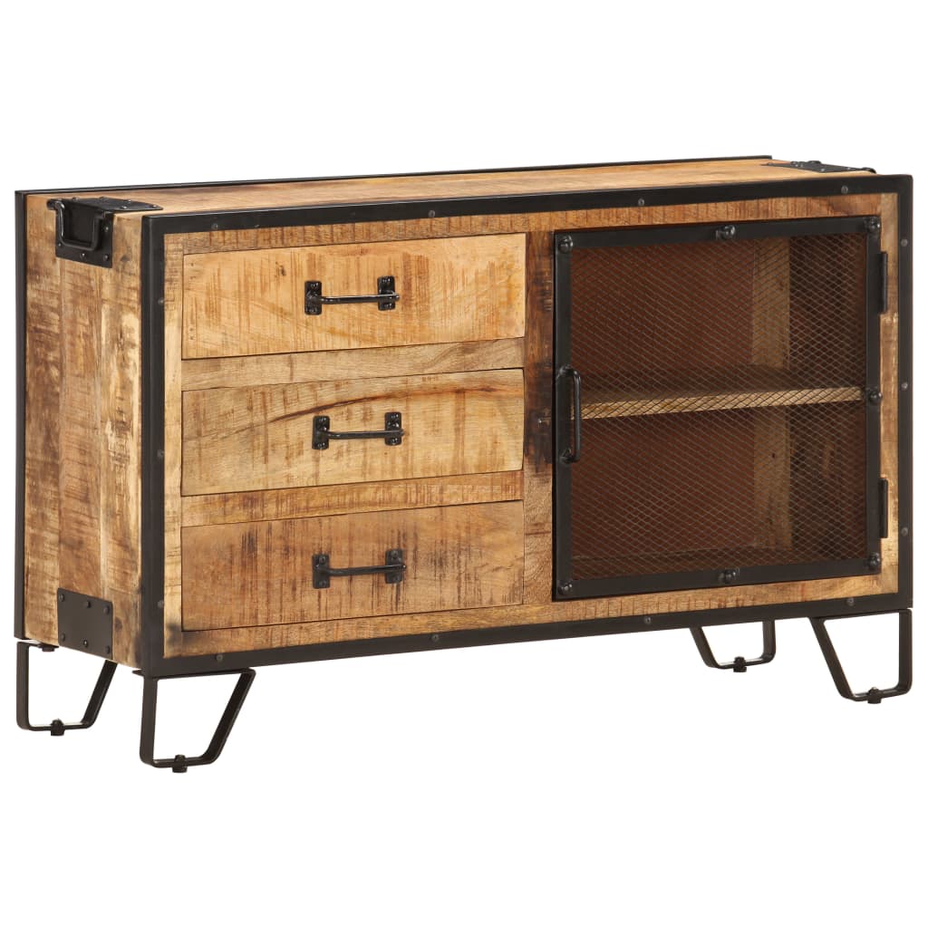 Skænk 100x31x60 Cm Massivt Ru Mangotræ - Billede 11