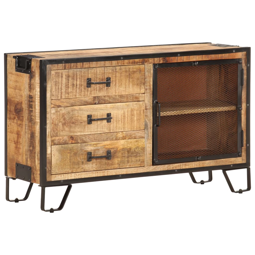 Skænk 100x31x60 Cm Massivt Ru Mangotræ - Billede 13
