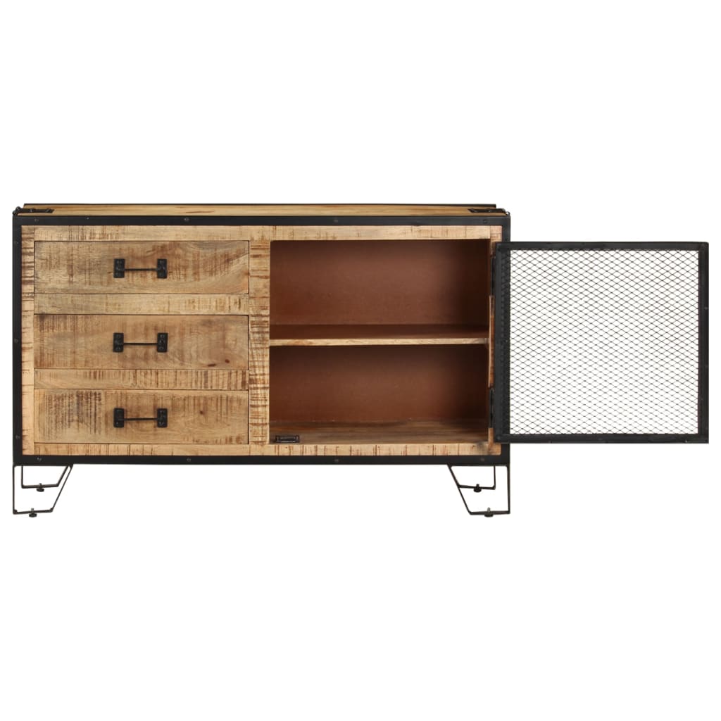 Skænk 100x31x60 Cm Massivt Ru Mangotræ - Billede 3