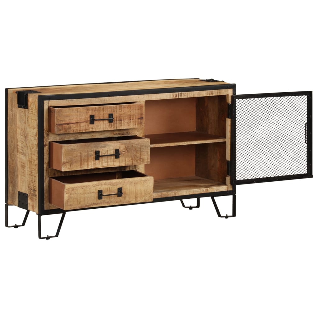 Skænk 100x31x60 Cm Massivt Ru Mangotræ - Billede 4