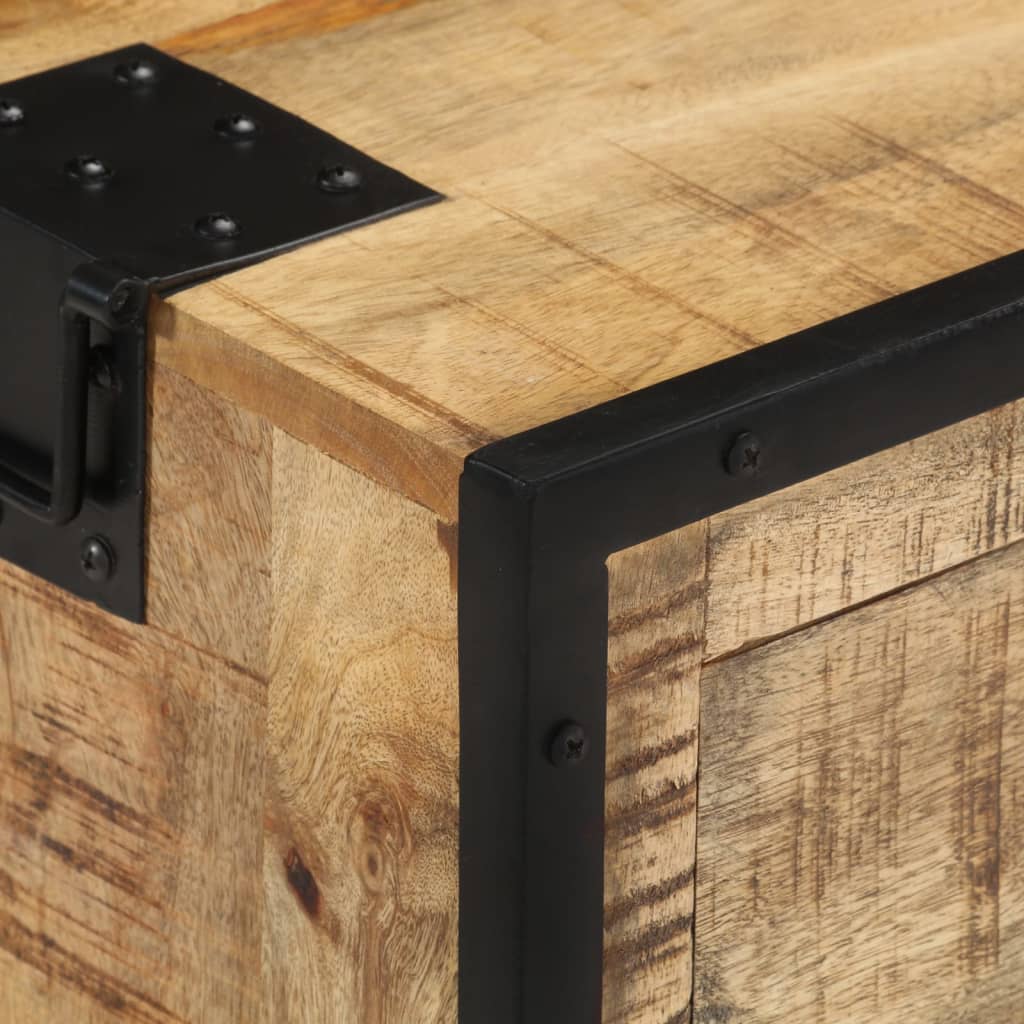 Skænk 100x31x60 Cm Massivt Ru Mangotræ - Billede 6