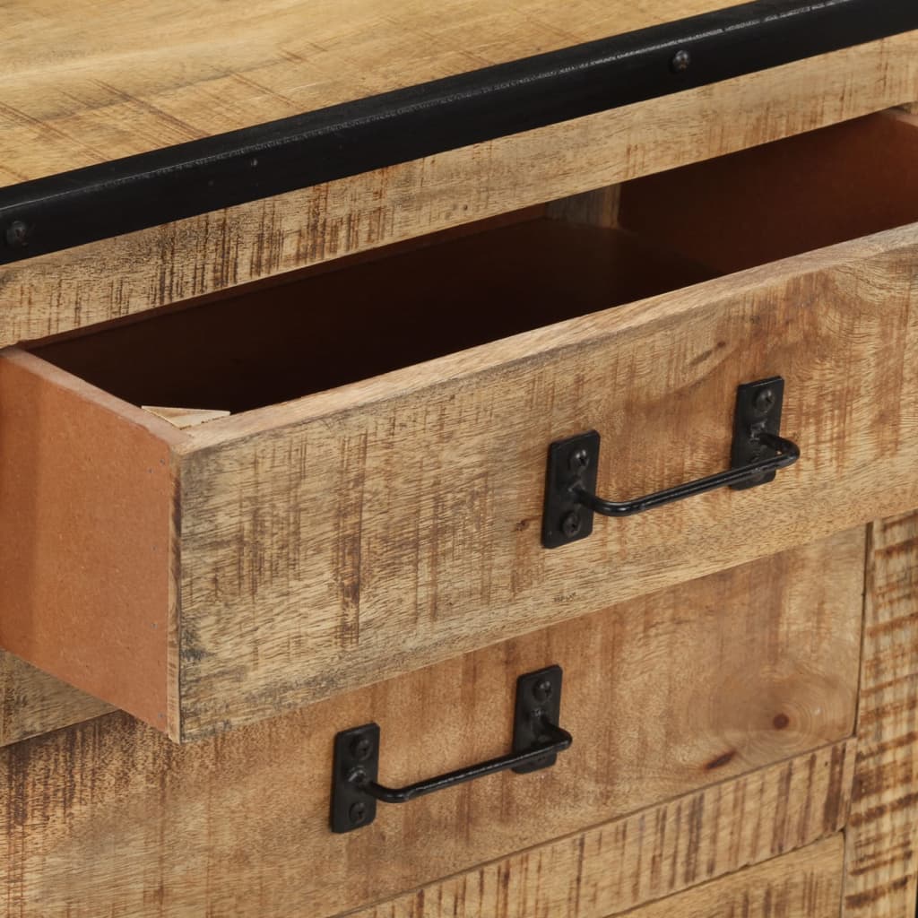 Skænk 100x31x60 Cm Massivt Ru Mangotræ - Billede 8