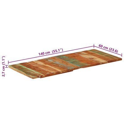 Rektangulær Bordplade 60x140 Cm 25-27 Mm Massivt Genbrugstræ - Billede 12