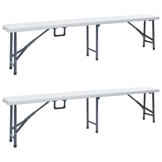 Foldbare Havebænke 2 Stk. 180 Cm Hdpe