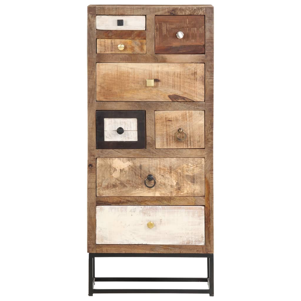 Kommode 45x30x105 Cm Massivt Genbrugstræ - Billede 3