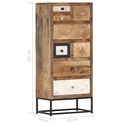 Kommode 45x30x105 Cm Massivt Genbrugstræ - Billede 7