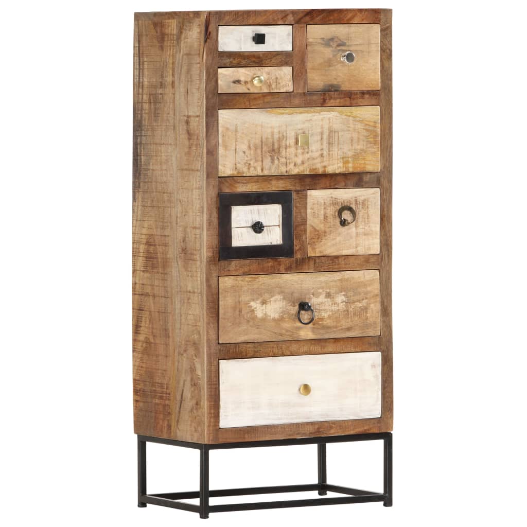 Kommode 45x30x105 Cm Massivt Genbrugstræ - Billede 8