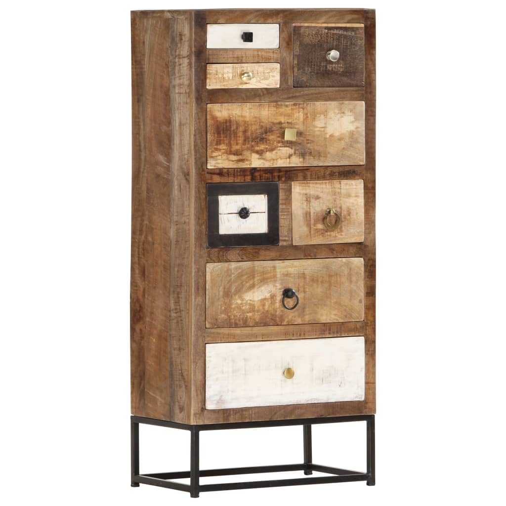Kommode 45x30x105 Cm Massivt Genbrugstræ - Billede 10