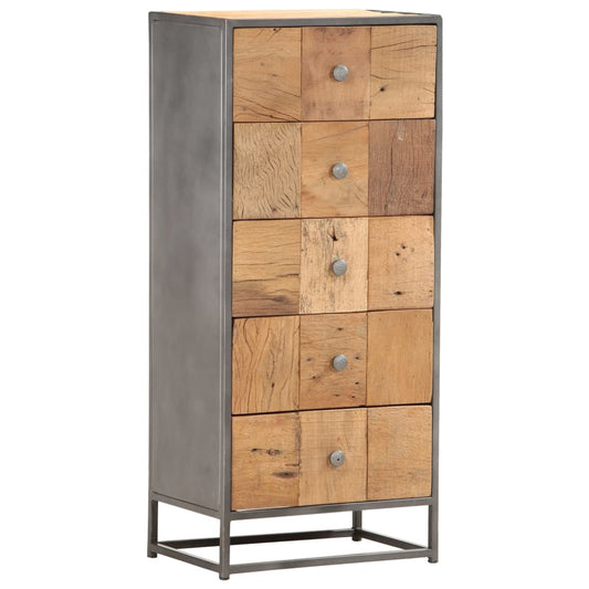 Kommode 45X30X100 Cm Massivt Genbrugstræ