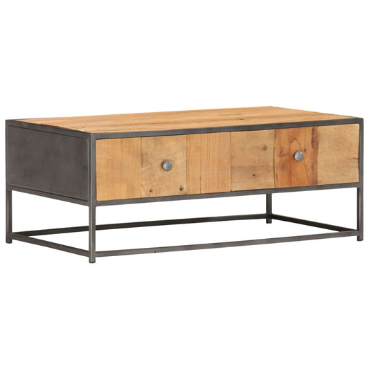 Sofabord 90X50X35 Cm Massivt Genbrugstræ
