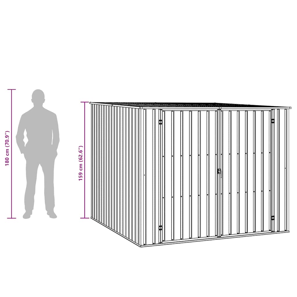 Haveskur 195x198x159 Cm Galvaniseret Stål - Billede 12