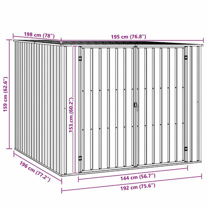 Haveskur 195x198x159 Cm Galvaniseret Stål - Billede 11