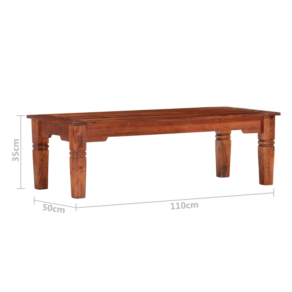 Sofabord 110x50x35 Cm Massivt Akacietræ - Billede 6