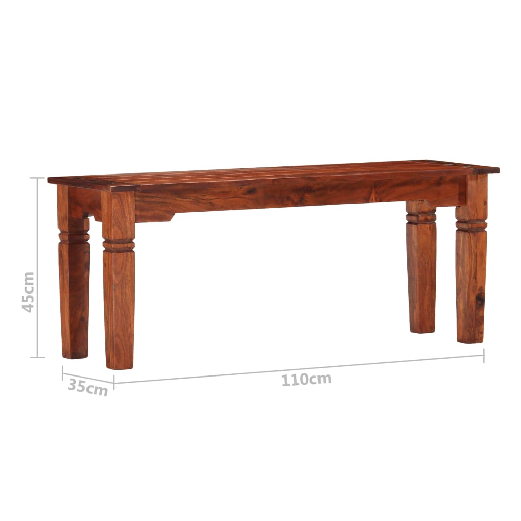 Bænk 110 Cm Massivt Akacietræ - Billede 6