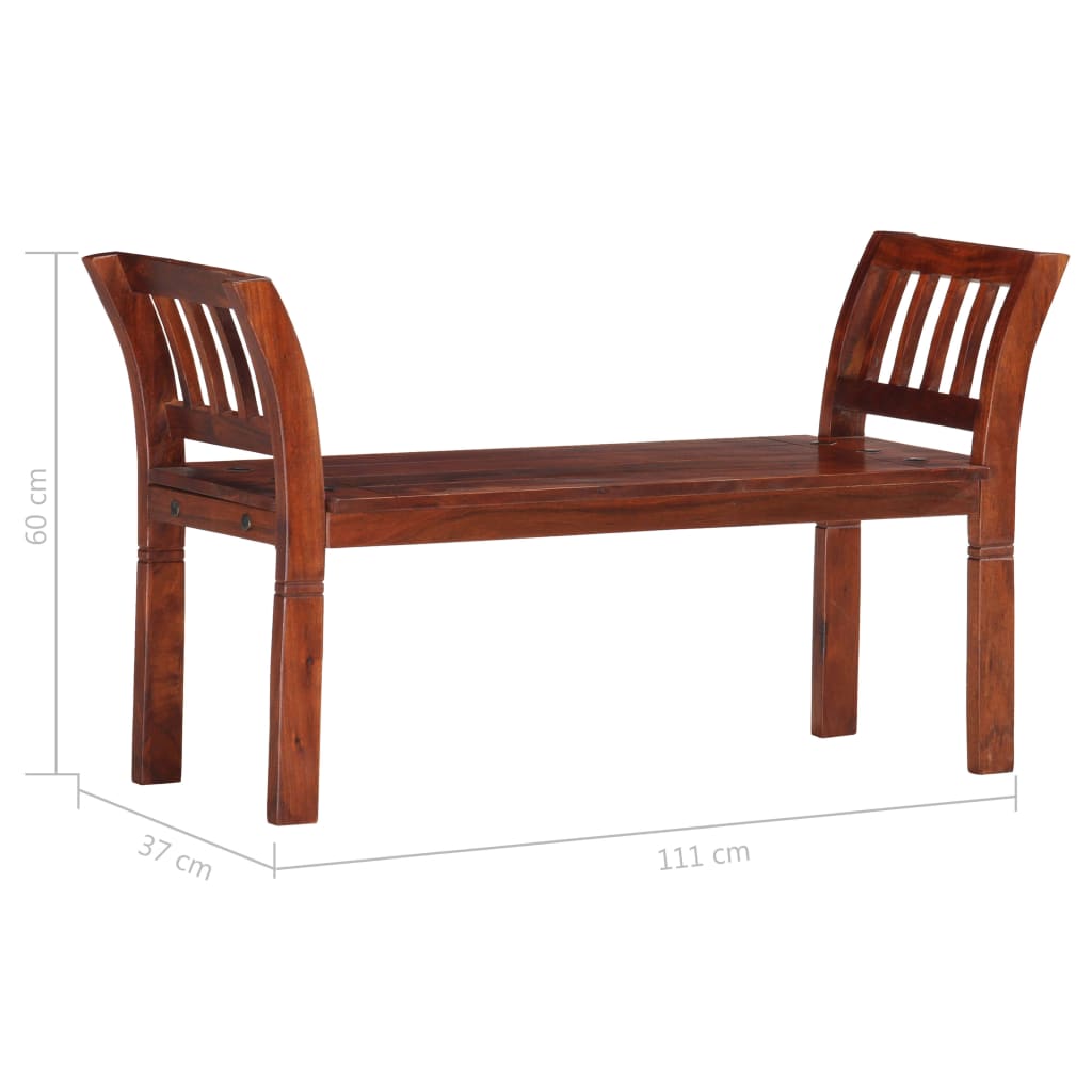 Bænk 111 Cm Massivt Akacietræ - Billede 7