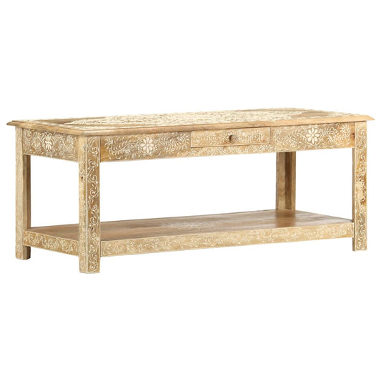 Sofabord 110 X 50 X 45 Cm Håndmalet Massivt Mangotræ