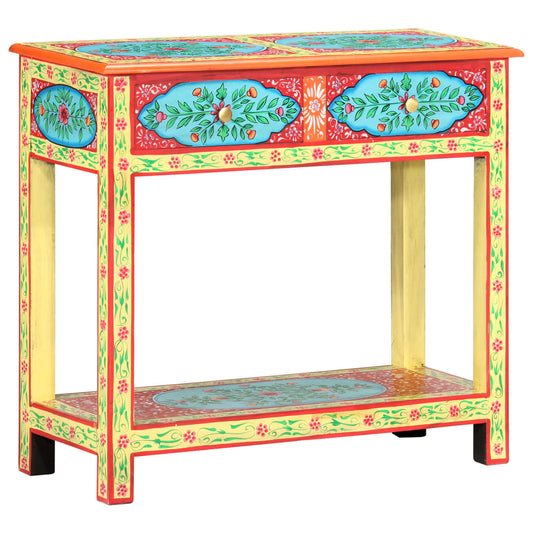 Håndmalet Konsolbord 80X35X75 Cm Massivt Mangotræ